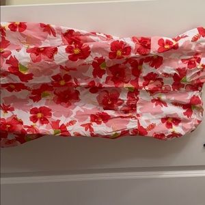 Mossimo strapless red pink floral dress XL BNWT